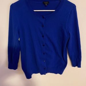 Royal blue button up Talbots sweater